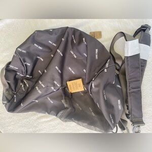 PINK Victoria's Secret Gray Backpack with Logo Print and Adjustable Straps